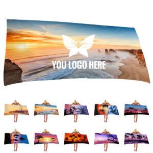 Sublimated Microfiber Beach Towel with Sand Proof Backing