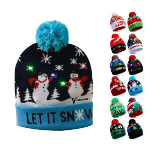Warm LED Light Up Acrylic Xmas Knit Hat