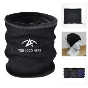 Winter Soft Polar Fleece Neck Warmer Scarf and Cap Set
