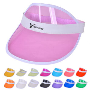 Wide Brim Plastic-Fabric Sun Visor Hat