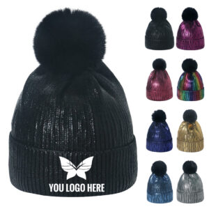 Warm Knitted Hat with Pom